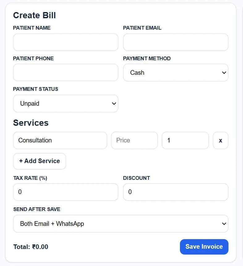 Invoice builder preview